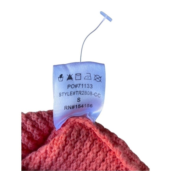 MOD REF Textured Cotton Coral V-neck Sweater | Size:S - Picture 8 of 10